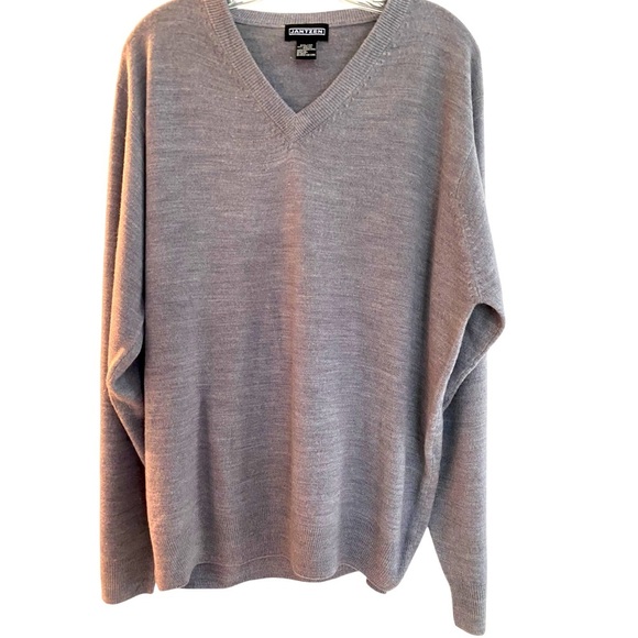 Jantzen Gray V-Neck Sweater Classic Acrylic Knit comfortable good looking 2XL - Picture 1 of 7